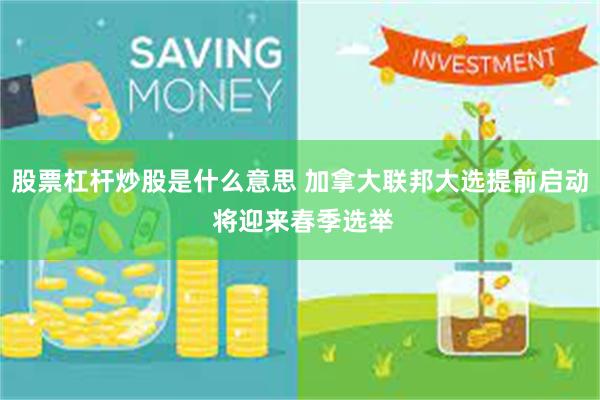 股票杠杆炒股是什么意思 加拿大联邦大选提前启动 将迎来春季选举