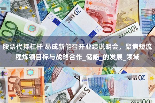 股票代持杠杆 易成新能召开业绩说明会，聚焦短流程炼钢目标与战略合作_储能_的发展_领域