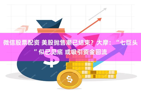 微信股票配资 美股抛售潮已结束？大摩：“七巨头”似已见底 或吸引资金回流