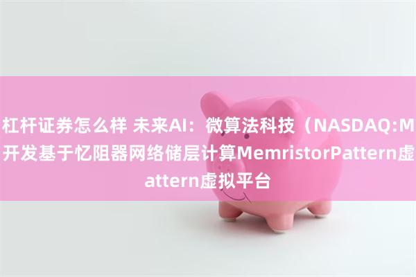 杠杆证券怎么样 未来AI：微算法科技（NASDAQ:MLGO）开发基于忆阻器网络储层计算MemristorPattern虚拟平台