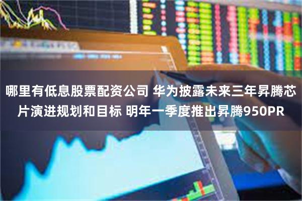 哪里有低息股票配资公司 华为披露未来三年昇腾芯片演进规划和目标 明年一季度推出昇腾950PR