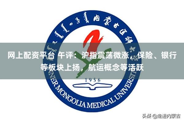 网上配资平台 午评：沪指震荡微涨，保险、银行等板块上扬，航运概念等活跃
