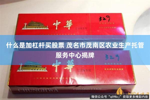 什么是加杠杆买股票 茂名市茂南区农业生产托管服务中心揭牌