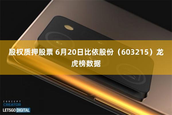 股权质押股票 6月20日比依股份（603215）龙虎榜数据