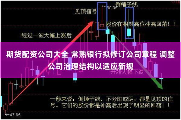 期货配资公司大全 常熟银行拟修订公司章程 调整公司治理结构以适应新规