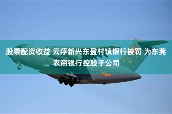股票配资收益 云浮新兴东盈村镇银行被罚 为东莞农商银行控股子公司