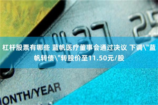 杠杆股票有哪些 蓝帆医疗董事会通过决议 下调