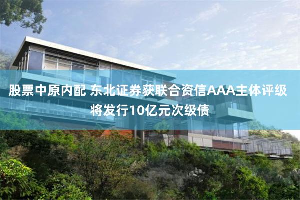 股票中原内配 东北证券获联合资信AAA主体评级 将发行10亿元次级债