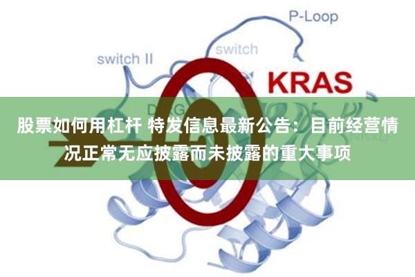股票如何用杠杆 特发信息最新公告：目前经营情况正常无应披露而未披露的重大事项