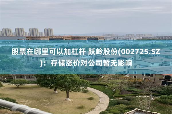 股票在哪里可以加杠杆 跃岭股份(002725.SZ)：存储涨价对公司暂无影响