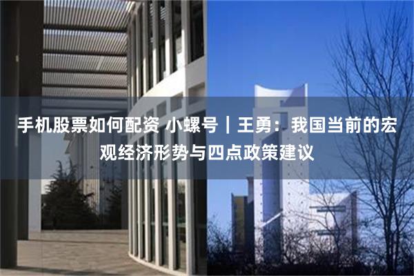 手机股票如何配资 小螺号｜王勇：我国当前的宏观经济形势与四点政策建议