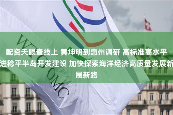 配资天眼查线上 黄坤明到惠州调研 高标准高水平推进稔平半岛开发建设 加快探索海洋经济高质量发展新路