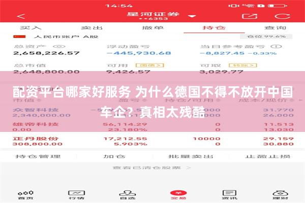 配资平台哪家好服务 为什么德国不得不放开中国车企？真相太残酷