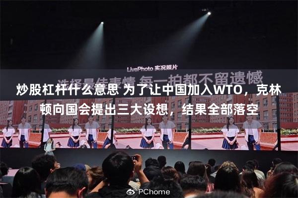 炒股杠杆什么意思 为了让中国加入WTO，克林顿向国会提出三大设想，结果全部落空