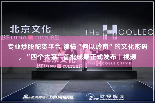 专业炒股配资平台 读懂“何以岭南”的文化密码，“四个大系”首批成果正式发布｜视频