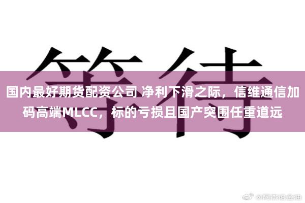国内最好期货配资公司 净利下滑之际，信维通信加码高端MLCC，标的亏损且国产突围任重道远